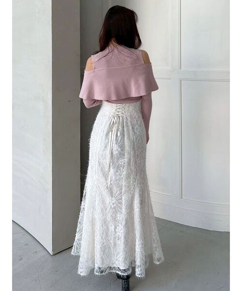 MERCURYDUO(マーキュリーデュオ)の「オフショルリボンパールニット(ニット/セーター・レディース・ブラック/ピンク/オフホワイト・FREE)」の11枚目の写真