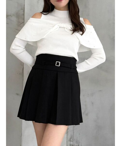 MERCURYDUO(マーキュリーデュオ)の「オフショルリボンパールニット(ニット/セーター・レディース・ブラック/ピンク/オフホワイト・FREE)」の13枚目の写真