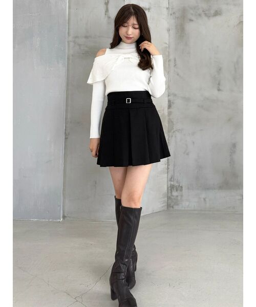 MERCURYDUO(マーキュリーデュオ)の「オフショルリボンパールニット(ニット/セーター・レディース・ブラック/ピンク/オフホワイト・FREE)」の14枚目の写真