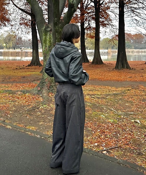MandO(エムオー)(エムオー)の「ダブルニーバギーアソートワイドスラックス/ストライプ&無地(スラックス・メンズ・ブラック系その他/ブラック・SMALL/MEDIUM/LARGE)」の22枚目の写真