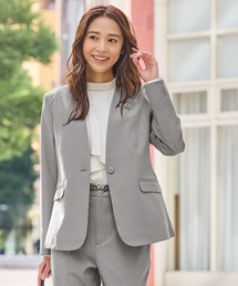 Honeys | 【ストレッチ・ウォッシャブル・イージーケア】カラーレスジャケット(ノーカラージャケット)