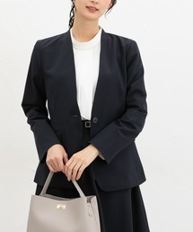 Honeys（ハニーズ）の「【ストレッチ・ウォッシャブル・イージーケア】カラーレスジャケット（ノーカラージャケット）」