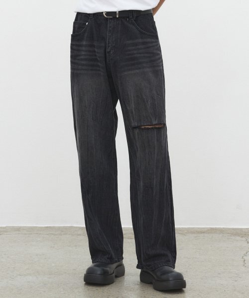 DECET(デケト)の「Mid Rise Wide Jeans DCPT027DMCRBlack(デニムパンツ・レディース・その他・26/32/34/28/30)」の4枚目の写真