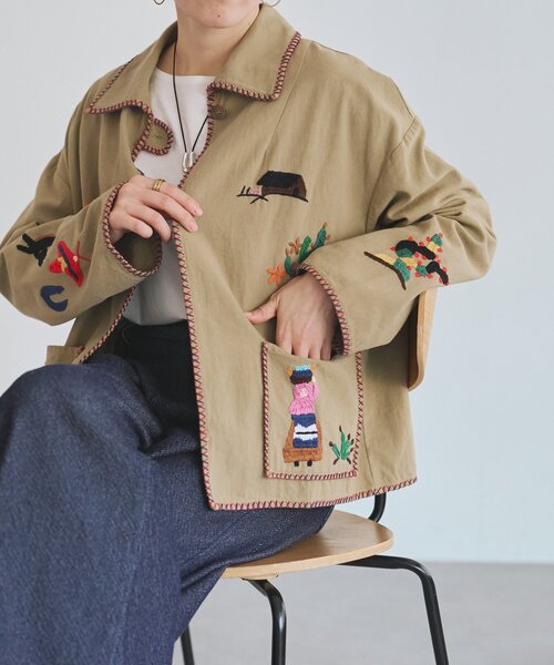 BEARDSLEY（ビアズリー）の「《2/12(木)12:00予約開始》襟付きメキシカンジャケット（その他アウター・レディース・ベージュ・FREE）」の6枚目の写真