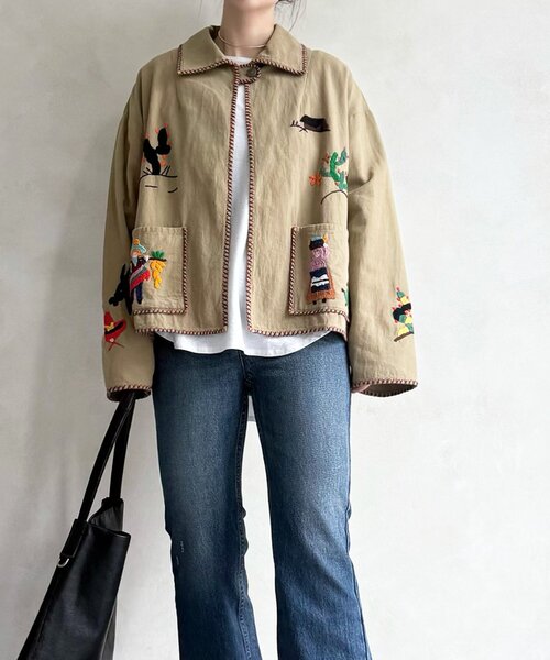 BEARDSLEY（ビアズリー）の「襟付きメキシカンジャケット（その他アウター・レディース・ベージュ・FREE）」の7枚目の写真