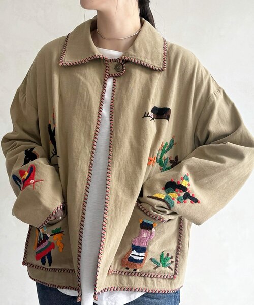 BEARDSLEY（ビアズリー）の「襟付きメキシカンジャケット（その他アウター・レディース・ベージュ・FREE）」の8枚目の写真