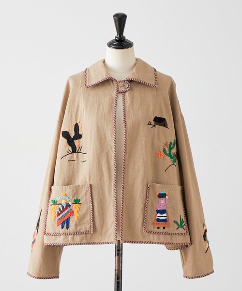 BEARDSLEY（ビアズリー）の「襟付きメキシカンジャケット（その他アウター・レディース・ベージュ・FREE）」の15枚目の写真