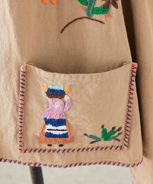 BEARDSLEY（ビアズリー）の「《2/12(木)12:00予約開始》襟付きメキシカンジャケット（その他アウター・レディース・ベージュ・FREE）」の9枚目の写真