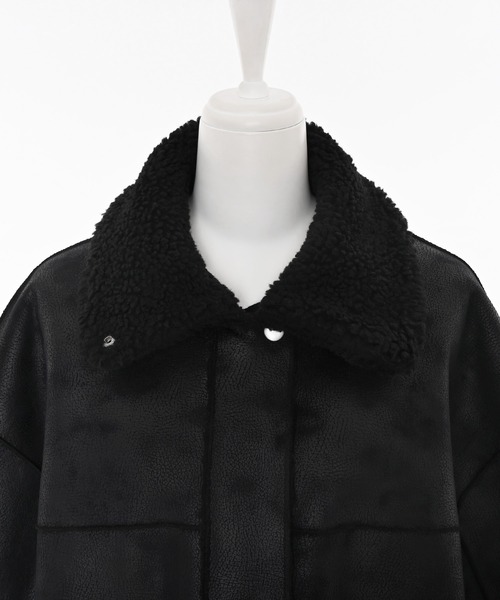 Narcissus（ナルシス）の「【リバーシブル】ムートンコート/ボアコート（ムートンコート・レディース・ブラック・FREE）」の12枚目の写真