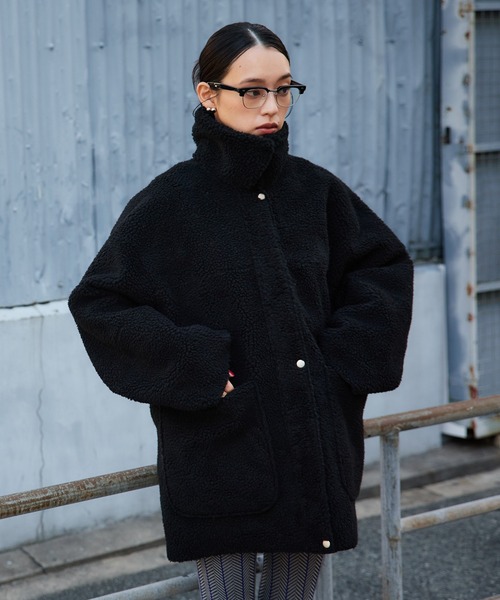 Narcissus（ナルシス）の「【リバーシブル】ムートンコート/ボアコート（ムートンコート・レディース・ブラック・FREE）」の7枚目の写真