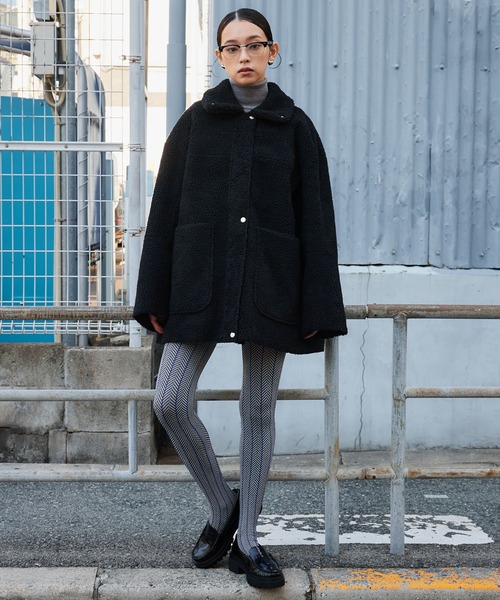 Narcissus（ナルシス）の「【リバーシブル】ムートンコート/ボアコート（ムートンコート・レディース・ブラック・FREE）」の8枚目の写真