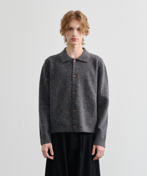 NOUN(ノウン)の「nep yarn collar cardigan (charcoal)(カーディガン/ボレロ・メンズ・その他・1/2)」の7枚目の写真