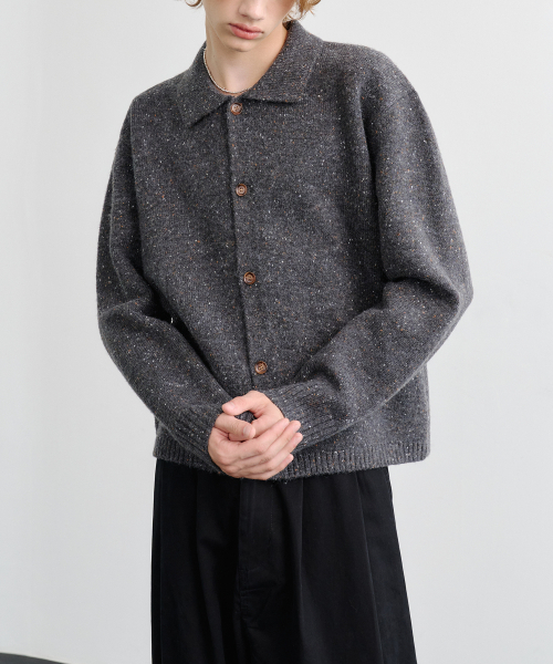 NOUN(ノウン)の「nep yarn collar cardigan (charcoal)(カーディガン/ボレロ・メンズ・その他・1/2)」の9枚目の写真
