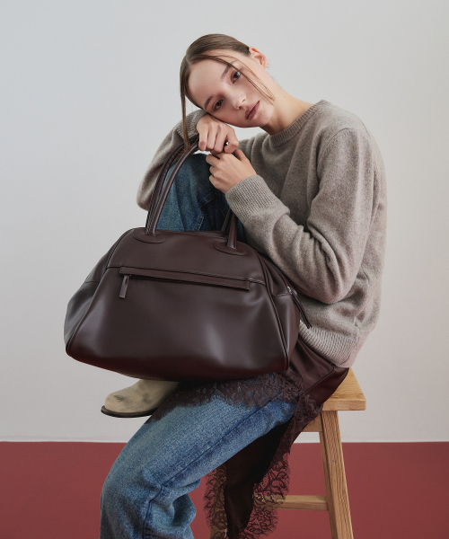 CHRISTINE PROJECT(クリスティンプロジェクト)の「TWO ZIPPER BAG ORIGINAL(CACAO)(ショルダーバッグ・レディース・その他・FREE)」の1枚目の写真