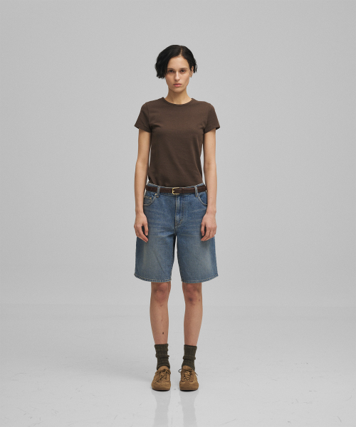 ANOTHER OFFICE WOMEN(アナザー オフィス ウーマン)の「w. Stretch Slimfit Tee (Brown)(Tシャツ/カットソー・レディース・その他・FREE)」の5枚目の写真
