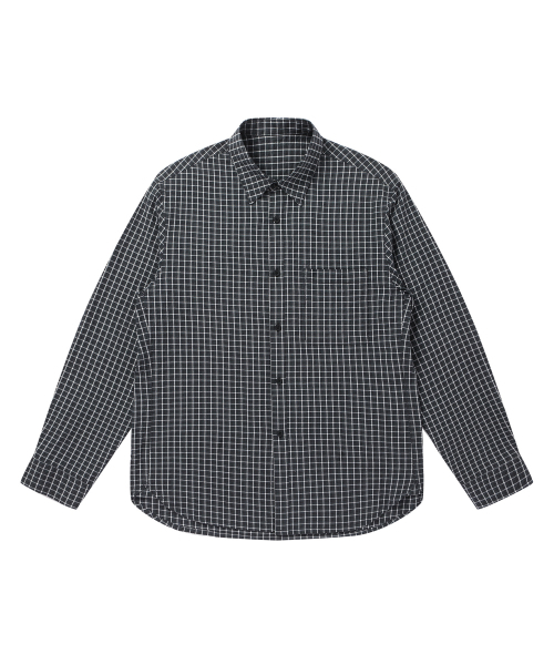 Relaxed Fit Seersucker Shirt_Black