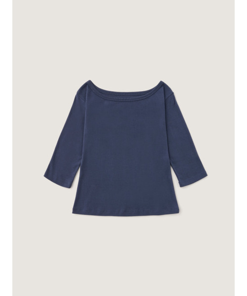 SOOPUI(スープイ)の「Fluffy organic cotton boatneck tee in Navy(Tシャツ/カットソー・レディース・その他・SMALL/MEDIUM)」の2枚目の写真