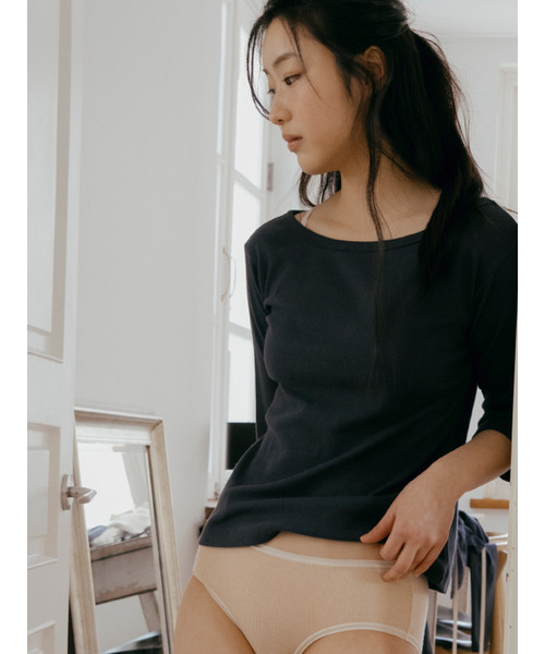 SOOPUI(スープイ)の「Fluffy organic cotton boatneck tee in Navy(Tシャツ/カットソー・レディース・その他・SMALL/MEDIUM)」の3枚目の写真