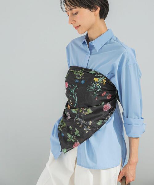 URBAN RESEARCH ROSSO WOMEN（アーバンリサーチ　ロッソ）の「ボタニカルプリントスカーフ（バンダナ/スカーフ・レディース・ブラック/オフホワイト・FREE）」の10枚目の写真