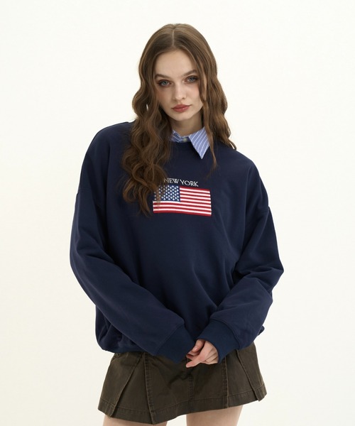 BENUA（ベヌア）の「embroidery sweat shirt/刺繍スウェット