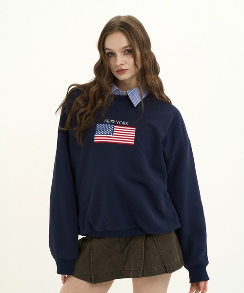 BENUA（ベヌア）の「embroidery sweat shirt/刺繍スウェット