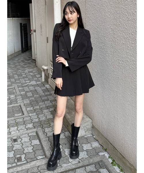 MURUA（ムルーア）の「ショートジャケット&スカートセットアップ（テーラードジャケット・レディース・ブラック/グレー/ミント/ベージュ・1/2）」の22枚目の写真