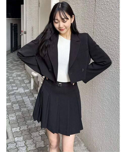 MURUA（ムルーア）の「ショートジャケット&スカートセットアップ（テーラードジャケット・レディース・ブラック/グレー/ミント/ベージュ・1/2）」の18枚目の写真