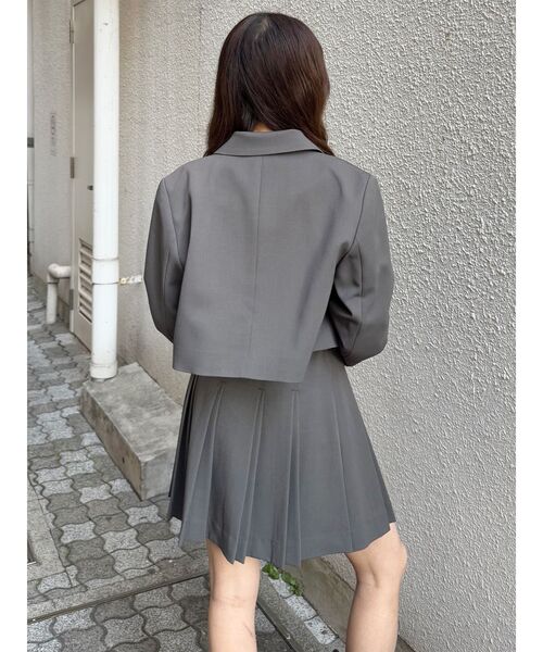 MURUA（ムルーア）の「ショートジャケット&スカートセットアップ（テーラードジャケット・レディース・ブラック/グレー/ミント/ベージュ・1/2）」の13枚目の写真