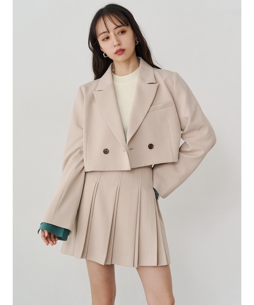 MURUA（ムルーア）の「ショートジャケット&スカートセットアップ（テーラードジャケット・レディース・ブラック/グレー/ミント/ベージュ・1/2）」の11枚目の写真