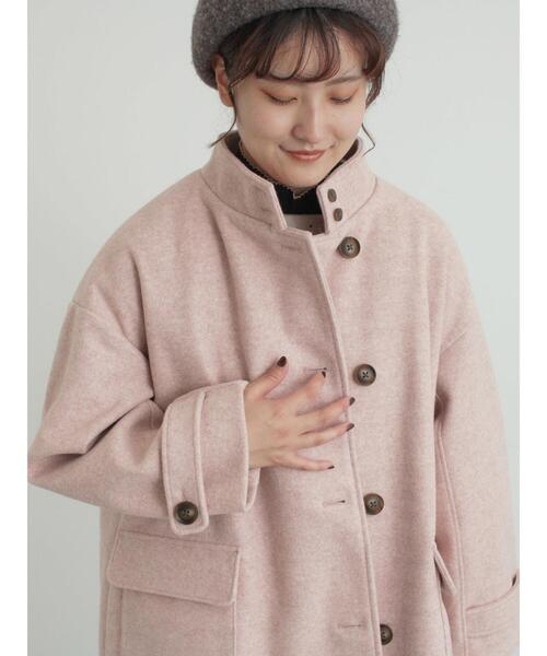 Samansa Mos2（サマンサ モスモス）の「ウールライクスタンドネックコート（その他アウター・レディース・チャコールグレー/ピンク/ベージュ/モカ・F）」の4枚目の写真