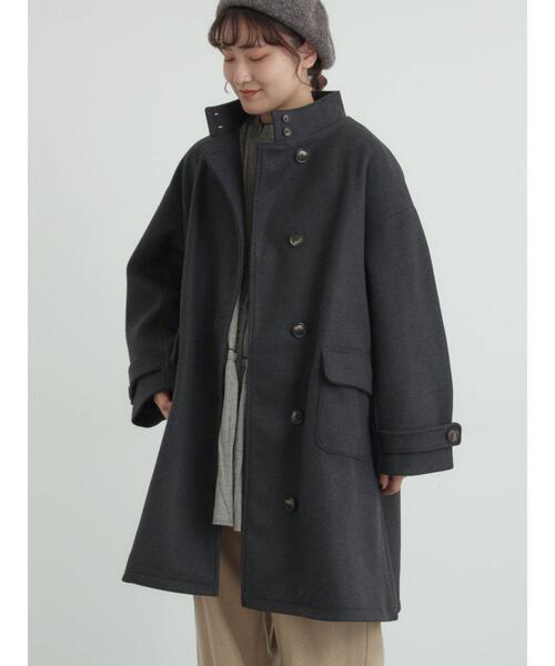 セール】ウールライクスタンドネックコート（その他アウター