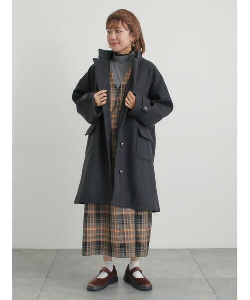 Samansa Mos2（サマンサ モスモス）の「ウールライクスタンドネックコート（その他アウター・レディース・チャコールグレー/ピンク/ベージュ/モカ・F）」の11枚目の写真