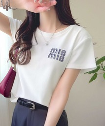 【mily bilet】スタイルよく、着心地いい。絶対使えるシンプルT♪ワッペンコンパクトTシャツ(半袖)