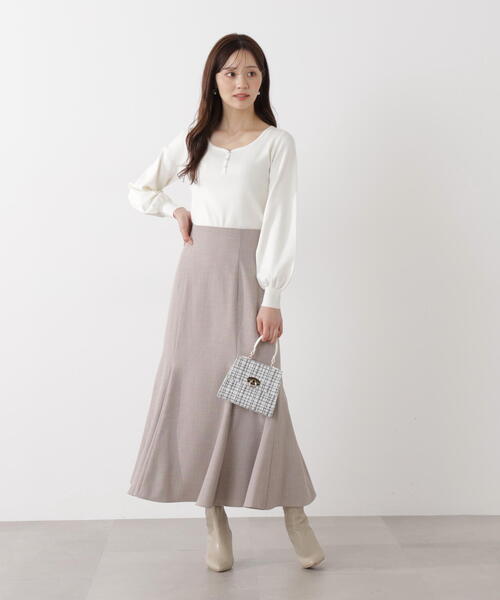 PROPORTION BODY DRESSING(プロポーションボディドレッシング)の「<ウォッシャブル/UV>釦付きハートネック総針ニット / 1216170102(ニット/セーター・レディース・イエロー/ホワイト系その他/ライトグリーン・FREE)」の9枚目の写真