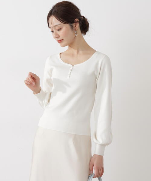 PROPORTION BODY DRESSING(プロポーションボディドレッシング)の「<ウォッシャブル/UV>釦付きハートネック総針ニット / 1216170102(ニット/セーター・レディース・イエロー/ホワイト系その他/ライトグリーン・FREE)」の11枚目の写真