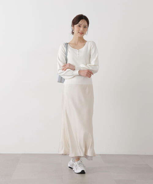 PROPORTION BODY DRESSING(プロポーションボディドレッシング)の「<ウォッシャブル/UV>釦付きハートネック総針ニット / 1216170102(ニット/セーター・レディース・イエロー/ホワイト系その他/ライトグリーン・FREE)」の16枚目の写真