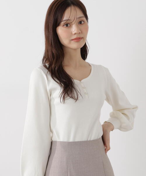 PROPORTION BODY DRESSING(プロポーションボディドレッシング)の「<ウォッシャブル/UV>釦付きハートネック総針ニット / 1216170102(ニット/セーター・レディース・イエロー/ホワイト系その他/ライトグリーン・FREE)」の18枚目の写真