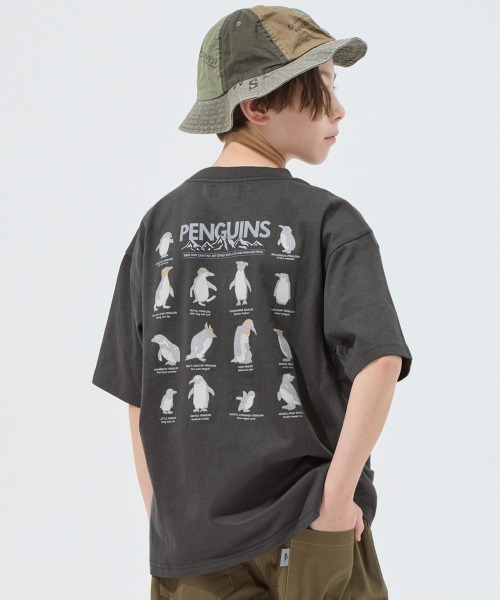 KRIFF MAYER Kid's Collection（クリフメイヤーキッズコレクション）の「【本体綿100％】楽LUCK-Tシャツ(ペンギン)（Tシャツ/カットソー・キッズ・オフホワイト/レッド/ネイビー/チャコール/イエロー/ミント・120/130/140/150/160/170）」の2枚目の写真