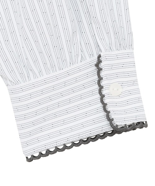 TOKYO SHIRTS（トウキョウシャツ）の「COFREX ピコレース ブラウス 長袖 レディースデザインシャツ（シャツ/ブラウス・レディース・グレー・S/M/L/LL/XL）」の4枚目の写真