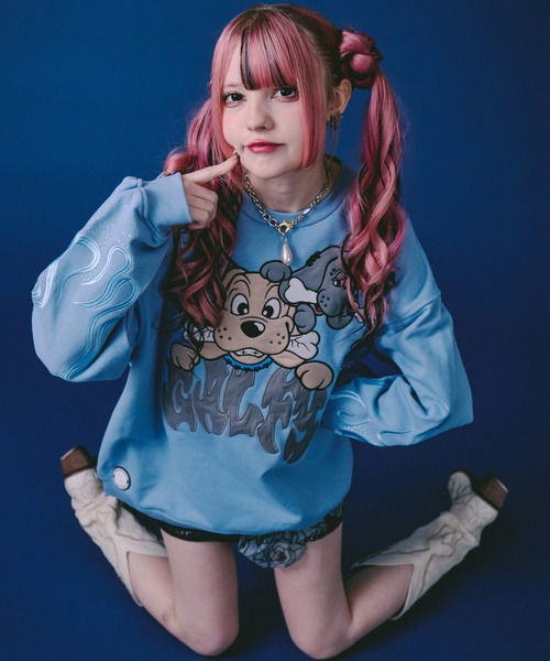 GALFY(ガルフィー)の「GALFY-ファイヤーピカピカスウェット(スウェット・メンズ・サックスブルー/グレー/ブラック・L/XL)」の3枚目の写真