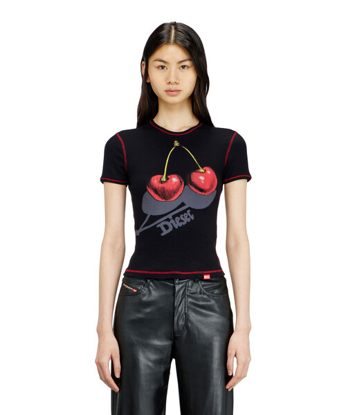 DIESEL(ディーゼル)の「ウィメンズ Tシャツ SV-T-ELE-CHER(Tシャツ/カットソー・レディース・ホワイト系その他/ブラック系その他・LARGE/SMALL/MEDIUM)」の12枚目の写真