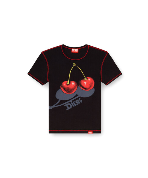 DIESEL(ディーゼル)の「ウィメンズ Tシャツ SV-T-ELE-CHER(Tシャツ/カットソー・レディース・ホワイト系その他/ブラック系その他・LARGE/SMALL/MEDIUM)」の11枚目の写真