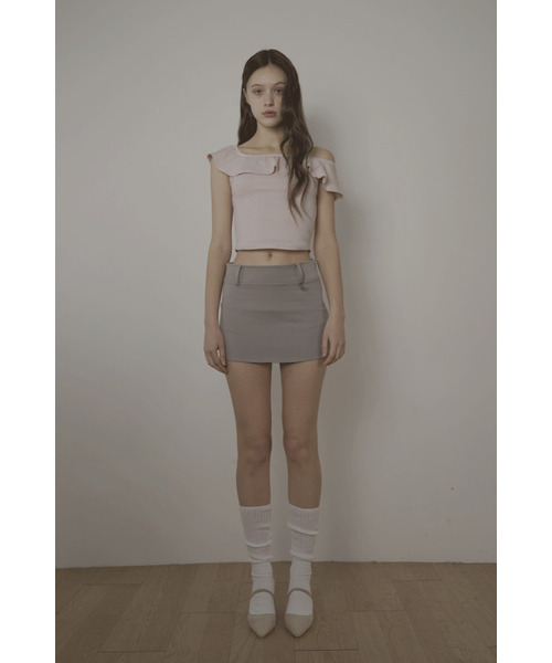 BELLIALEU(ベルリアル)の「BELT MINI SKIRT-ASH BEIGE(スカート・レディース・その他・SMALL)」の1枚目の写真