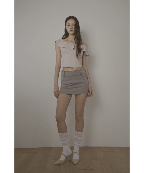 BELLIALEU(ベルリアル)の「BELT MINI SKIRT-ASH BEIGE(スカート・レディース・その他・SMALL)」の2枚目の写真