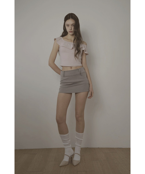 BELLIALEU(ベルリアル)の「BELT MINI SKIRT-ASH BEIGE(スカート・レディース・その他・SMALL)」の3枚目の写真