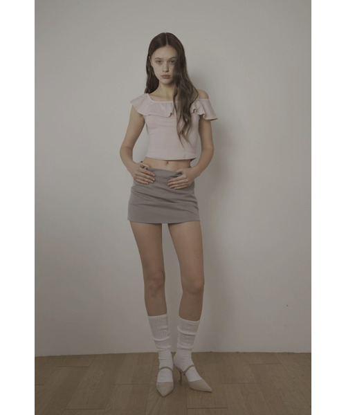 BELLIALEU(ベルリアル)の「BELT MINI SKIRT-ASH BEIGE(スカート・レディース・その他・SMALL)」の4枚目の写真