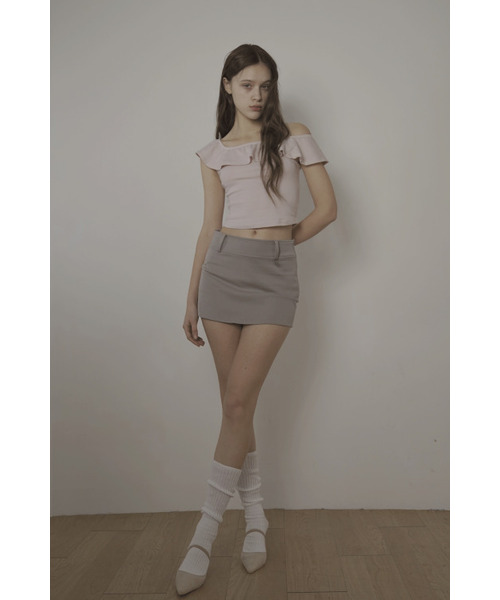 BELLIALEU(ベルリアル)の「BELT MINI SKIRT-ASH BEIGE(スカート・レディース・その他・SMALL)」の5枚目の写真