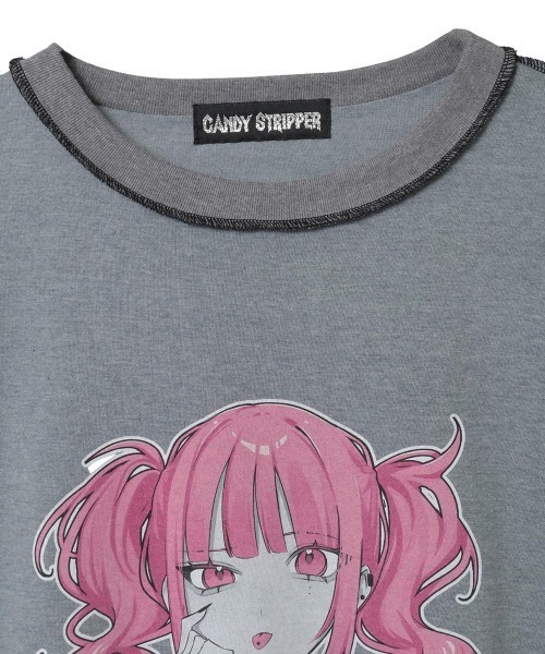 Candy Stripper（キャンディストリッパー）の「HYPERLINK SWITCHED BORDER トップス（Tシャツ/カットソー・レディース・ヘザーグレー/ブラック・FREE）」の16枚目の写真