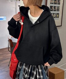 CIAOPANIC TYPY | 【UNISEX】スプレー加工ヘンリースナップフーディー(パーカー)