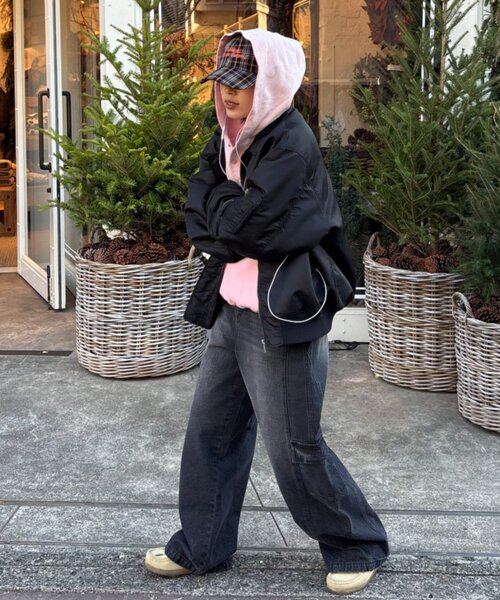 CIAOPANIC TYPY(チャオパニックティピー)の「【UNISEX】スプレー加工ヘンリースナップフーディー(パーカー・レディース・ブラック/ピンク/ベージュ・MEDIUM/LARGE)」の11枚目の写真